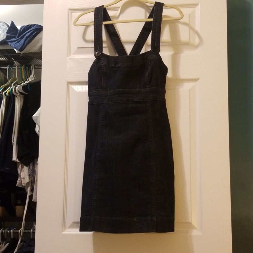 Stretchy Jean overall dress